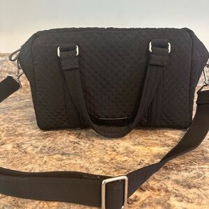 Vera Bradley Black Quilted Crossbody Satchel
